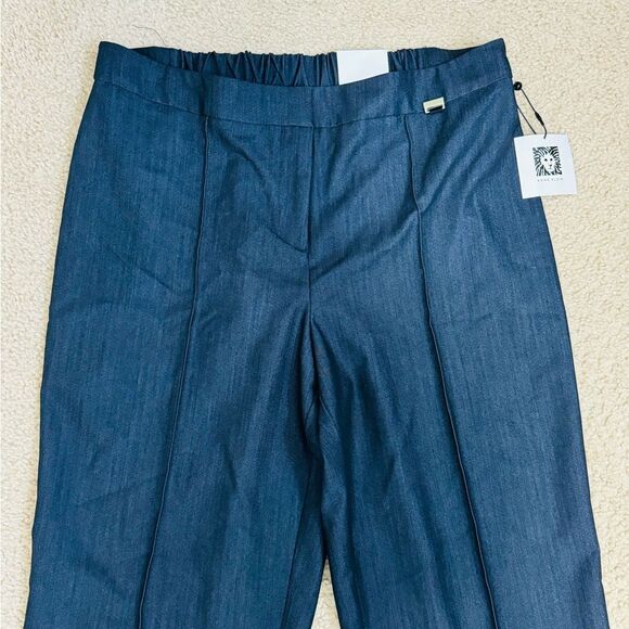 NWT Anne Klein Navy Blue Straight Leg High Rise Pull On Style Dress Pants Sz 10 - Picture 2 of 13